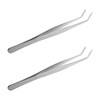 Aoje-Link Stainless Steel Tweezers with Curved Serrated Tip Sewing Machine