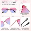 Heart Sunglasses Hippie Glasses Rose Gold Frame, red-blue