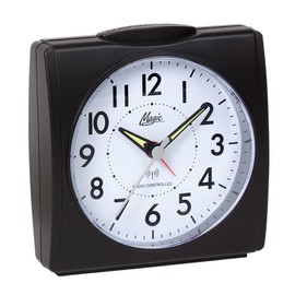 Atlanta Magic DCF77 1895-7 Large XXL Radio Controlled Alarm Clock Analogue with Light Snooze Black