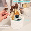 VNIMTI Rotating Makeup Brush Holder with Lid, Makeup Brush Organizer
