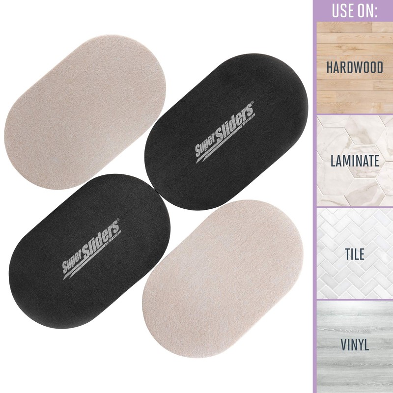 Super Sliders 3 1/2" x 6" Oval Reusable Furniture Sliders