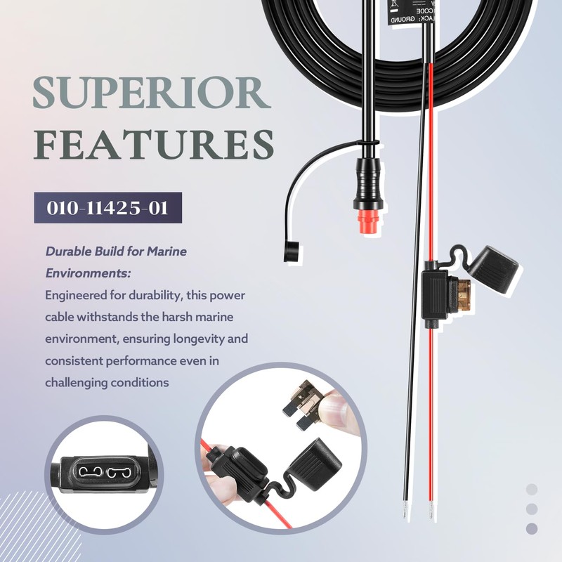010-11425-01 Threaded Power Cable 6ft./1.8m - fit for Garmin GLS,