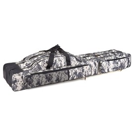 doorlay Fishing Bag Portable Folding Fishing Tackle Storage Bags Oxford Fishing Rod Case Fishing Pole Bag Carry Organizer Outdoor Waterproof for Fishing Camping Hiking Traveling