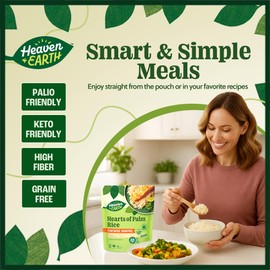 Heaven & Earth Hearts of Palm Rice & Spaghetti Variety Pack, 9 oz (2 Pack) | Ready to Eat | Gusset Pouch | Low-Carb, Keto & Paleo Friendly, Plant-Based, Gluten-Free, Grain-Free Rice Alternative