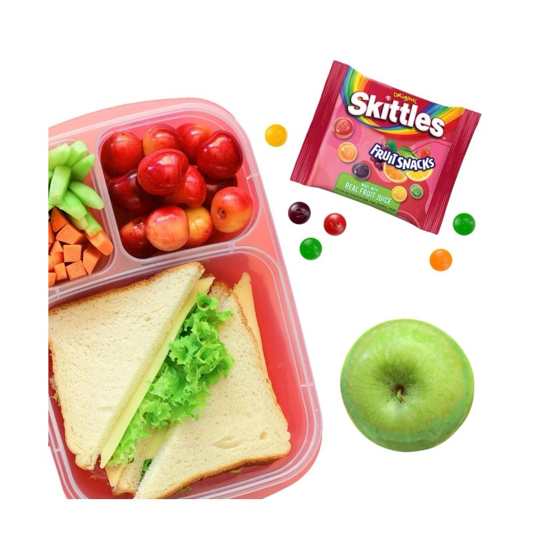 Skittles Fruit Snacks, Original, Real Fruit Juice Gummies, 0.8 oz,
