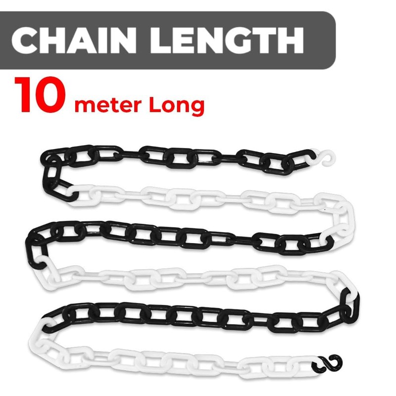 10 Meter 6MM Thickness Plastic Chain - Black & White