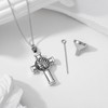 PROESS American Football Cross Urn Necklace for Ashes Sterling Silver