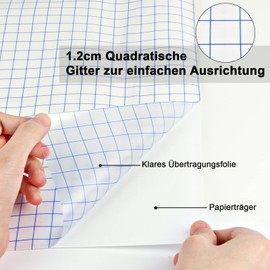NANAPLUMS Transfer Film Plotter for Vinyl Plotter Accessories with Blue Alignment Grid for Precise Placement of Decals, Signs and Window Decorations - 30.5 cm x 500 cm