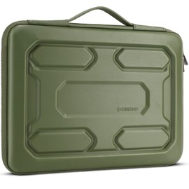 DOMISO 13.3 inch Laptop Sleeve with Handle Shockproof Computer Bag Waterproof EVA Protective Carrying Case for 13-13.3 inch Notebooks/13 MacBook Air/MacBook Pro Retina/Dell XPS 13/HP,Green