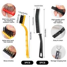 Crevice Cleaning Brush with Hard Bristles, 11 Pieces Corner Cleaning Brush, Joint Cleaning Brush, Corners Multi-Purpose Cleaning Brush for Tiles