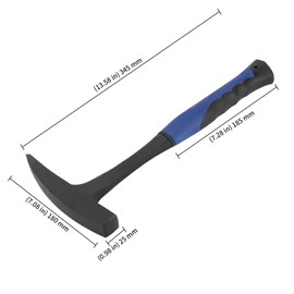 KEILEOHO 32oz Rock Pick Hammer, 34cm Geologist Hammer, Forged Steel Masonry Brick Hammer with Shock Reduction Grip for Mining, 2.2lbs