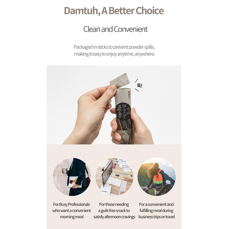 Damtuh Black Multigrain Misugaru Traditional Korean Meal Replacement Powder Drink