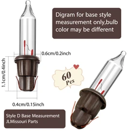 Mudder 60Count 2.5V Christmas 50/100/150/200 Count Mini Incandescent Wire String Lights Replacement Bulbs Indoor/Outdoor Christmas Lights Decor for Home Xmas Tree (Brown Base with Warm White Bulb)