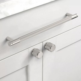 Asidrama 10 Pack 9 Inch(228mm) Brushed Satin Nickel Cabinet Pulls Knurled Cabinet Handles Cupboard Handles Kitchen Cabinet Hardware for Cupboard Drawer Pulls