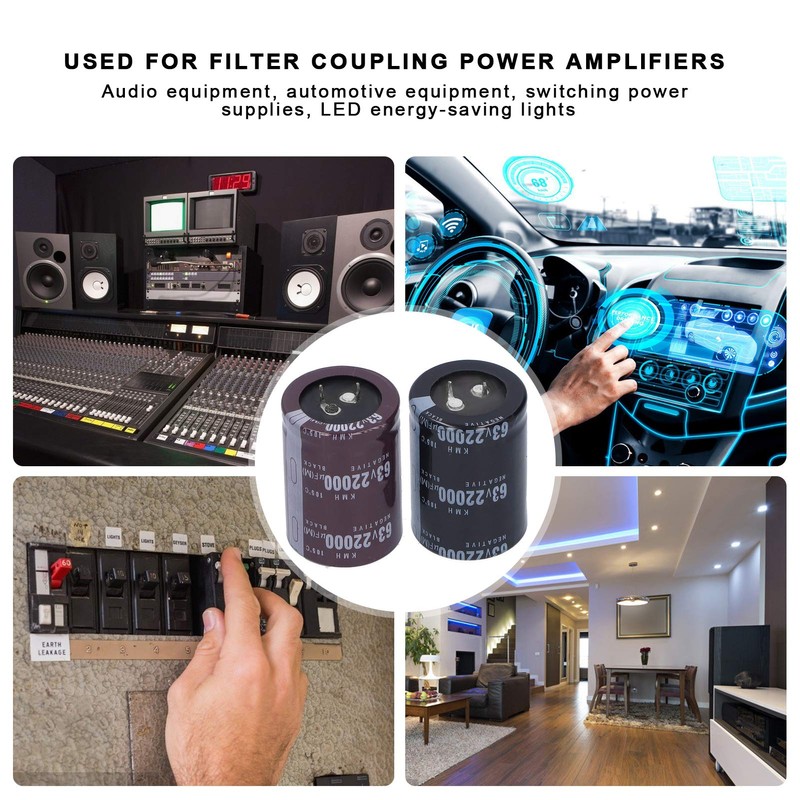 2-Piece Electrolytic Capacitor Aluminium 22000μF 63V 105°C Energy Storage Component