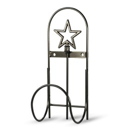 The Relaxed Gardener Garden Hose Holder Wall Mount - Heavy Duty Water Hose Storage for Outside. This Made in the USA Wrought Iron Rustic Farmhouse Style Garden Hose Hanger Holds 150 ft of Garden Hose
