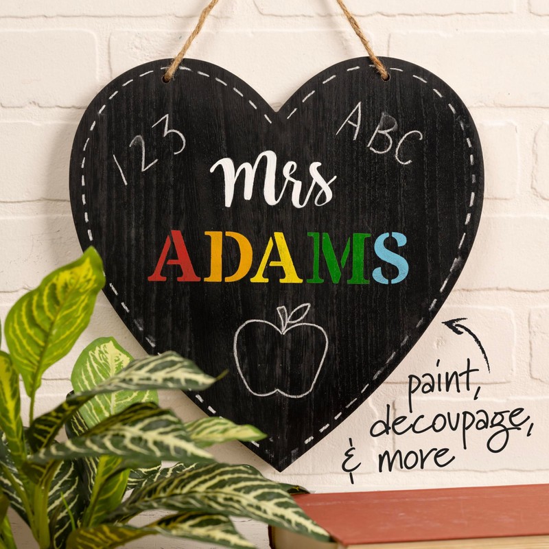 Plaid, Unpainted Chalkboard Heart Plaque, for DIY Arts and Crafts