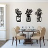3pcs Metal Flowers Wall Decor, Black Metal Wall Art Flower