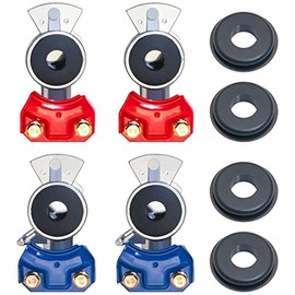 KOOTANS Universal Gladhand with Glad hand Seals, Emergency Glad Hands for Semi Trucks RVs Trailer Air Hose Brake Coupling Service Handshake Set, 2pcs Red 2pcs Blue