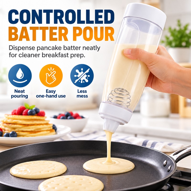 Hand-Crank Batter Dispenser for Baking – Silicone Mixing and Measuring