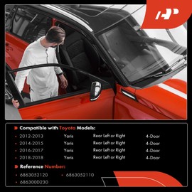 A-Premium - Correa de control para puerta trasera izquierda o derecha compatible con vehículos Toyota - Yaris 2012-2018, reemplazo# 6863052120, 686300D230