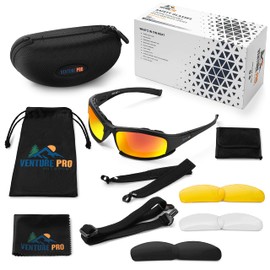 Venture Pro Outdoors Safety Glasses Kit with Interchangeable Lenses, Anti-Scratch UV Protection, Sport Shooting Hunting Eye Protection for Men and Women, Stylish Impact Resistant Z87 Eyewear