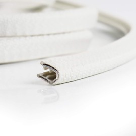 3/8"x 1/2"-U Shape Seal Edge Strip Trim with Metal-Fit Gap 3/64"to 1/4"-PVC Material-Strong but Flexible-Protector Cars,RVs,Trucks Door and Home Applications-Easy to Install-White (28ft)