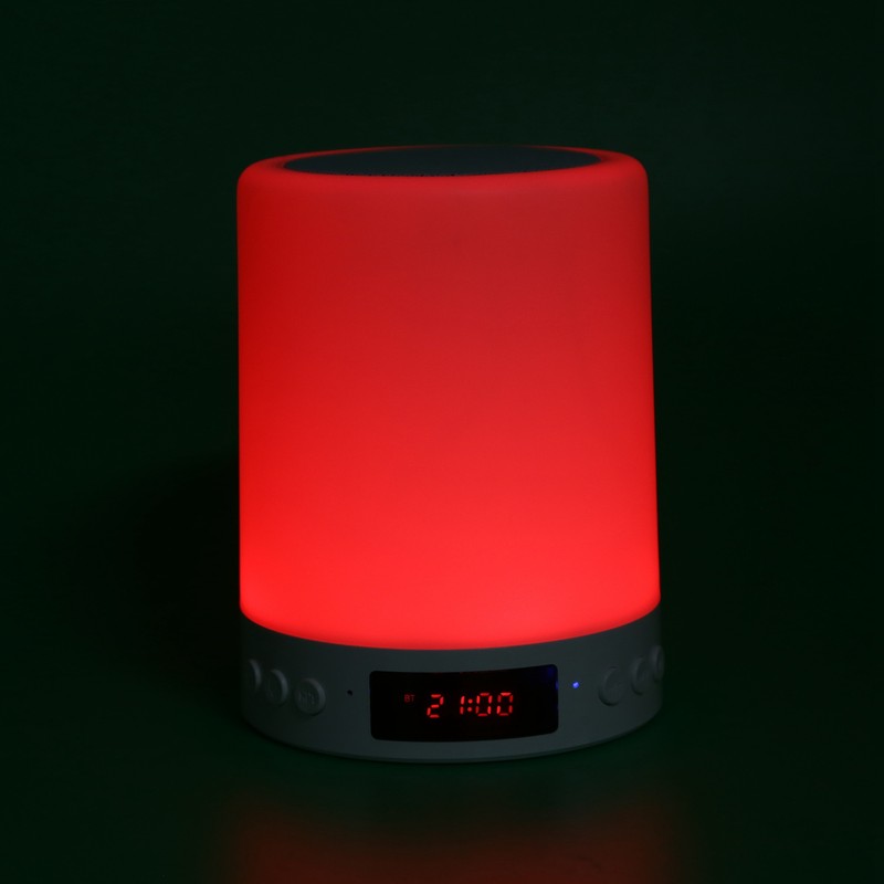 Bluetooth Speaker Alarm Clock Colorful Night Light Touch Control LED