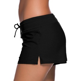 Cokar Damen Badeshorts Swimhose Badehose Sport Zweiteiler Bademode Swim Shorts (DE/NL/SE/PL, Alpha, XL, Regular, Regular, Schwarz)