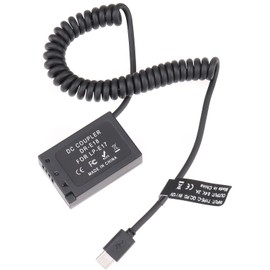 Hersmay Decoded LP-E17 Dummy Battery with USB Type-C USB-C Power Adapter Cable for Canon R50 R50V R8 R10 R100 RP M3 M5 M6 77D 200D II 250D 750D 760D 800D 850D T6i T6s T7i T8i SL2 SL3 8000D 9000D