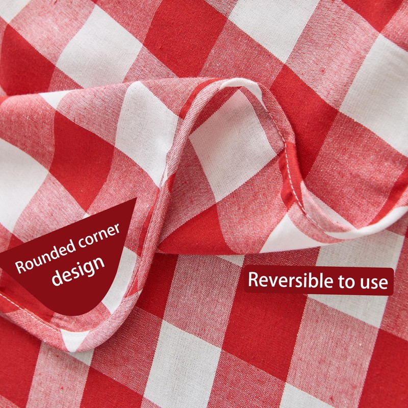 BALCONY & FALCON Rectangular Checkered Tablecloth Waterproof Washable Gingham Reversible