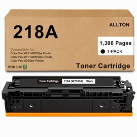 Allton 218A Toner Cartridge Black (with CHIP) W2180A Black Toner Cartridge Replacement for Color Pro 3201dw MFP 3301cdw 3301fdw 3301sdw Printer(1-Pack,with Chip)