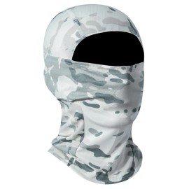 Unbranded Camo Full Face Mask Tactical Balaclava Face Mask Camouflage Military Face Cover - White