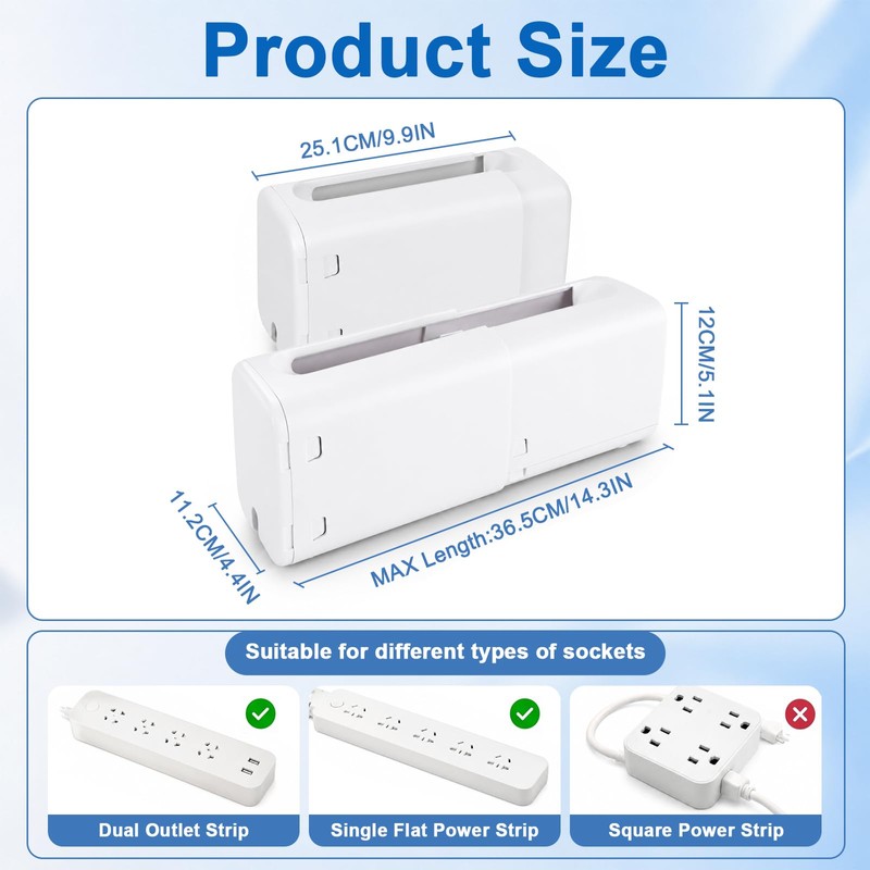 Power Strip Cover Box, Baby Proof Surge Protector Cover, Large