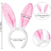DIYDEC Pack of 6 Easter Bunny Ears, Plush Rabbit Ears,