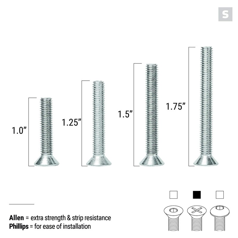 Stoked Ride Shop Stainless Steel Skateboard Hardware Set (Flat Phillips,