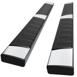 6 Inches Running Boards & Steps Compatible with Chevy Silverado/GMC Sierra 2019-2025 1500 | 2020-2025 2500HD/3500HD Extended/Double Cab, Stainless Steel Nerf Bars Side Step