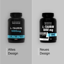 Bandini L Taurine Amino Acid 1,000 mg per day, 180 Vegan Capsules