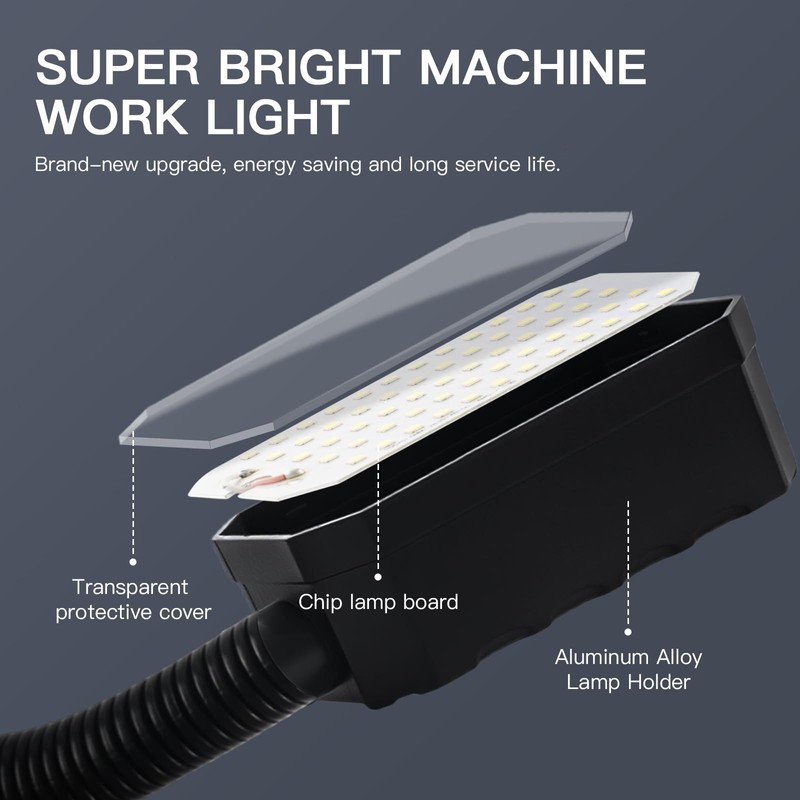 Kuoleopa 20W Magnetic Work Light, 2000LM 20in Flexible Gooseneck LED