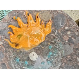 Handmade Epoxy Sun And Moon With Beach Glass And Sea Shells From The OBX