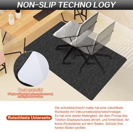 Office Chair Underlay, Floor Protection Mat, Office Chair, 90 x 120 cm Floor Protection Mat for Hard Floors, Scratch-Resistant Floor Mat, Desk Chair Underlay for Laminate, Parquet, Tiles and Hard