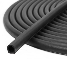 D-Shape Rubber Seal Strip, Automotive Door Weather Stripping with Self-Adhesive to Reduce Noise and Water-Leaking Apply to Car, Truck, RV, Boat and Home Application (28ft)
