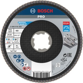 Bosch Professional 1x Angled Flap Disc Best (for Metal, X-LOCK, X571, Diameter 125 mm, Grit Size K60, Accessories for Angle Grinders)