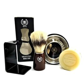 Shaving Brush Stand Holder with Bowl/Mug Set for Safety Razor Brush Straight Razor Holder & Brush Stand Black Plastic Holder Stand Convenient Close Shave Men's Approved Barbershop Men's Badger Hair