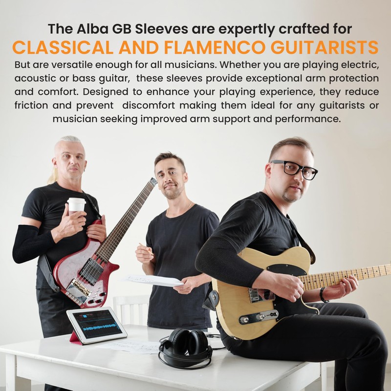 Alba Guitar Beads Grey short arm sleeve for guitarists, for