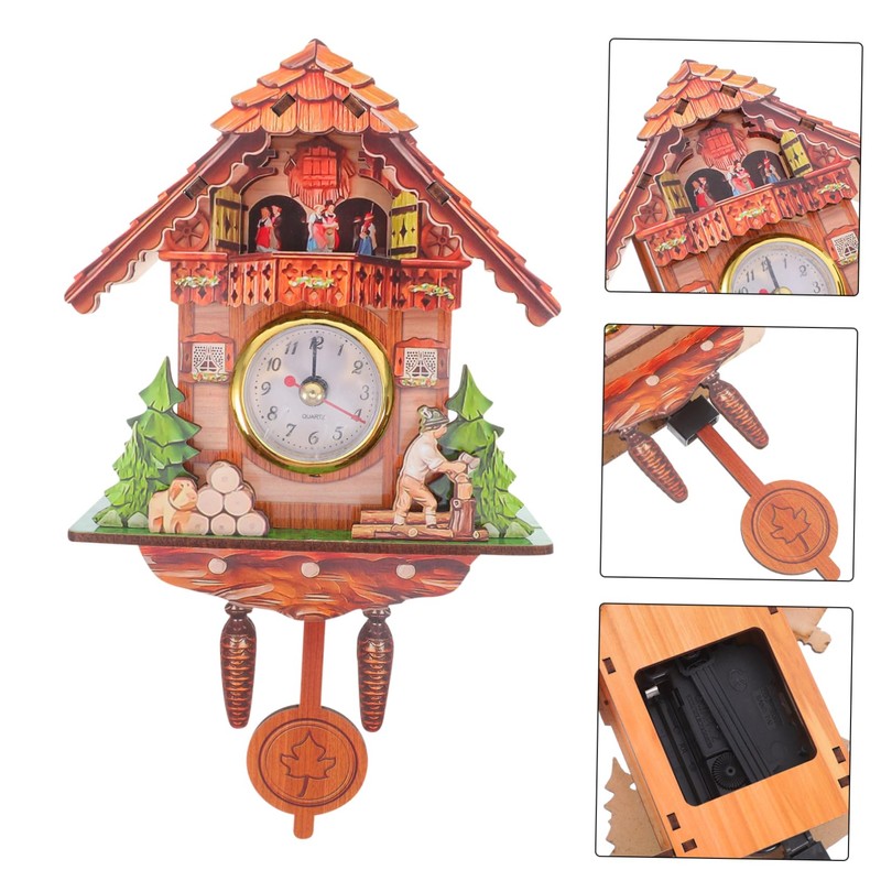 Levemolo Wall Hanging Cuckoo Clock Modern Silent for Home Office