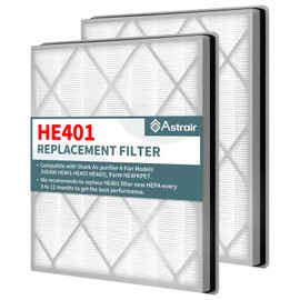 2 Pack HE400 Filter Replacement for Shark Air Purifier 4, Compatible with Shark HE400 HE401 HE402 HE405 Filter Replacement, 3-In-1 Activated Carbon Filter and H13 True HEPA Filter
