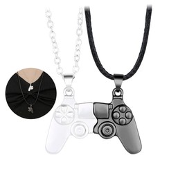 NIANOPKM Unisex Creative Magnetic Necklace Game Controller Pendant Necklace Matching Necklace for Couples or Best Friends Birthday Gift