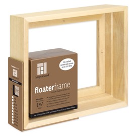 Ampersand Floaterframe Readymade Frame for Flat and 1 1/2" Deep Wood Panel and Canvas Artwork, Paintings, Prints, and More, 8"x10", Maple Bold