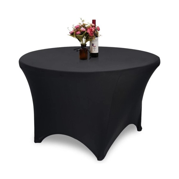 Unbranded 5FT Table Black Round Stretch Tablecloth Spandex Fitted Stretchable